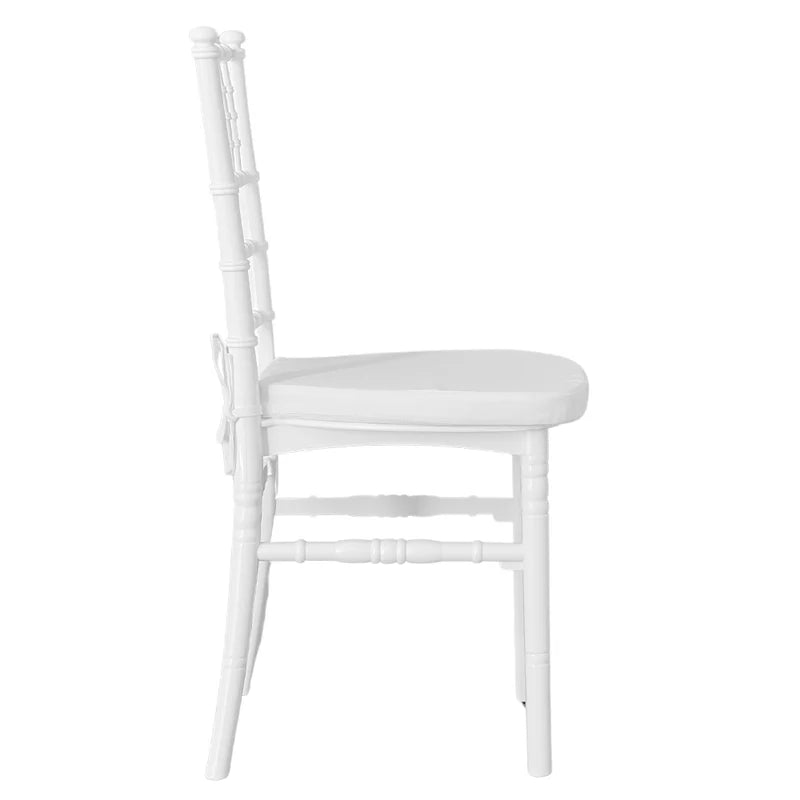 Sedia chiavarina bianca con cuscino