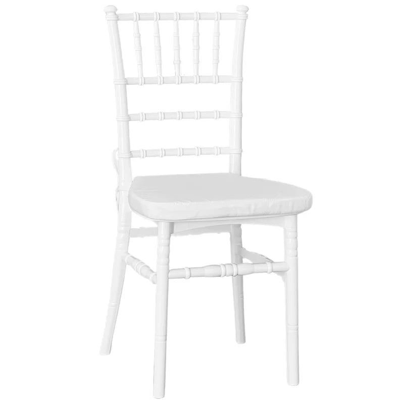Sedia chiavarina bianca con cuscino